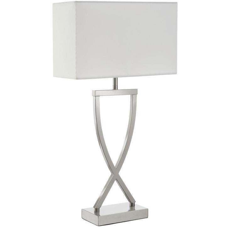 tectake Tafellamp Avina, modern design, 60W - nikkelkleurig, Huis en Inrichting, Lampen | Tafellampen, Verzenden