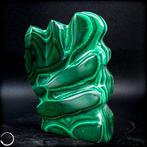Zeldzame natuurlijke vlam uit malachiet beeldhouwwerk-, Nieuw