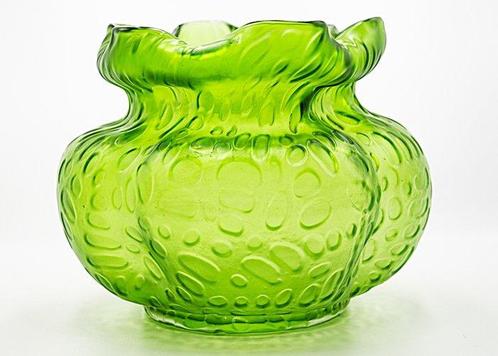 Loetz Art Nouveau Luster Green Glass Vase 1900 - Vase -, Antiek en Kunst, Antiek | Glaswerk en Kristal