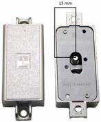 Spanjoletslot 15 mm rechts Vernikkeld, Klink of Kruk