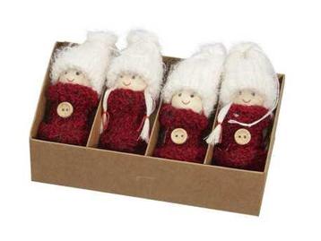 Meisjes kabouter hangers rood set van 4 kabouterpoppetjes
