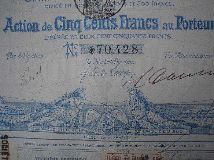 Panama. Action of the Panama Canal 500 Francs au Porteur,, Antiek en Kunst, Antiek | Speelgoed