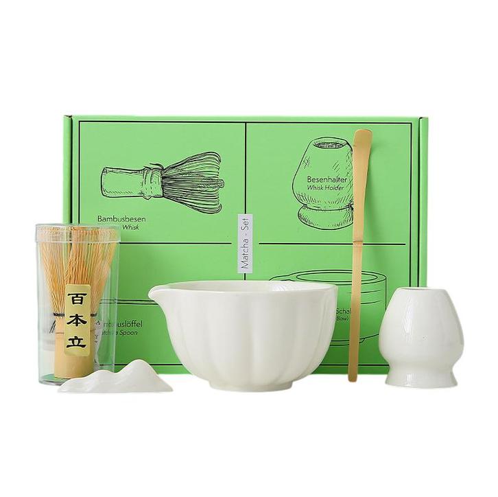 Matcha Thee Set - Kom - Klopper - Thee Zet Set - Wit, Verzamelen, Overige Verzamelen, Verzenden