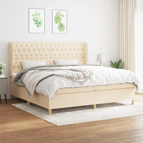 vidaXL Sommier à lattes de lit avec matelas Crème, Maison & Meubles, Chambre à coucher | Lits, Neuf, Envoi