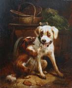 Henriette Ronner-Knip (1821-1909) - Playful dogs, Antiek en Kunst