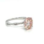 Ring - 14 karaat Witgoud - 3.77ct. tw. Roze Diamant (Fancy, Handtassen en Accessoires, Ringen, Nieuw