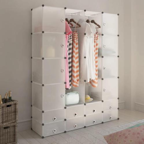 vidaXL Modulaire kast met 18 compartimenten wit 37 x 146 x, Huis en Inrichting, Kasten | Kleerkasten, Nieuw, Verzenden