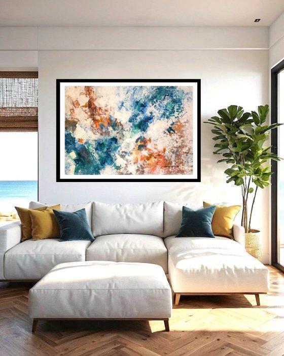 Dam Domido - Éclats céleste - ONE OF A KIND - ABSTRACT HAND, Antiek en Kunst, Kunst | Schilderijen | Modern