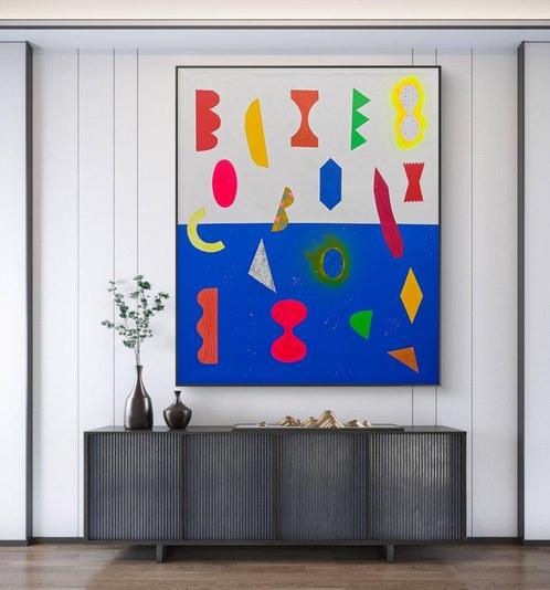 Miriam Chiera (1969) - COMPOSITION IN BLUE. ( XXL ) NO, Antiek en Kunst, Kunst | Schilderijen | Modern