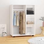 vidaXL Kledingkast 80x40x110 cm bewerkt hout hoogglans wit, Huis en Inrichting, Kasten | Kleerkasten, Verzenden, Nieuw