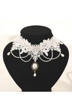 Ketting Choker Wit Kant Lolita Lingerie Witte Kanten Collar, Ophalen of Verzenden