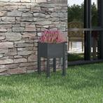 vidaXL Plantenbak 40x40x70 cm massief grenenhout grijs, Tuin en Terras, Verzenden, Nieuw