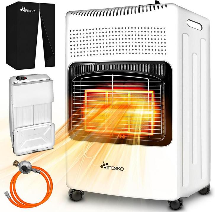 Tresko® Gaskachel Keramisch - 4200W - Terrasverwarmer - Wit, Huis en Inrichting, Woonaccessoires | Overige, Verzenden