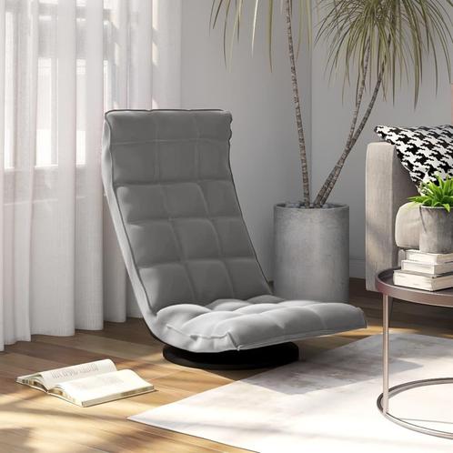 vidaXL Vloerstoel draaibaar fluweel lichtgrijs, Huis en Inrichting, Stoelen, Nieuw, Verzenden
