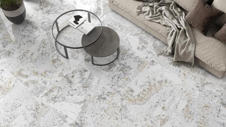 Scandic Gold 90x90 ( LEVIGLASS ) Hoogglans Vloertegel en, Bricolage & Construction, Dalles & Carrelages, Enlèvement ou Envoi