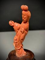 Geen Reserve - Antieke Chinese uitgehakte rode koraal