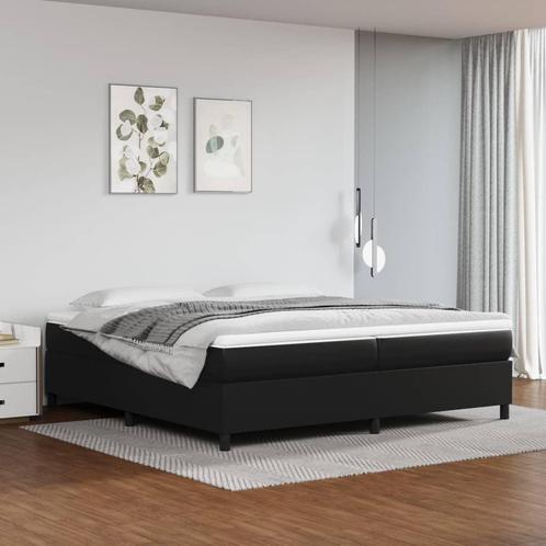 vidaXL Cadre de lit Noir 200x200 cm Similicuir, Maison & Meubles, Chambre à coucher | Lits, Neuf, Envoi
