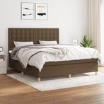 vidaXL Boxspring met matras stof donkerbruin 160x200 cm, Verzenden, Nieuw