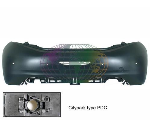 PEUGEOT 208, 2015-2019 - ACHTERBUMPER, in primer, met 4 P..., Autos : Pièces & Accessoires, Éclairage, Envoi