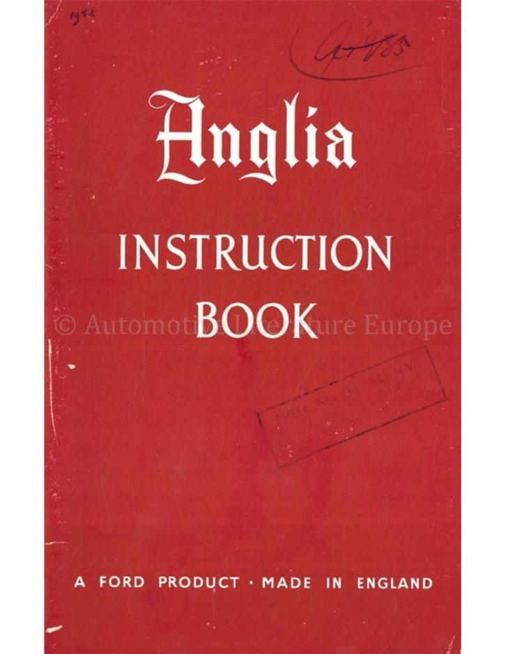 1952 FORD ANGLIA INSTRUCTIEBOEKJE ENGELS, Auto diversen, Handleidingen en Instructieboekjes