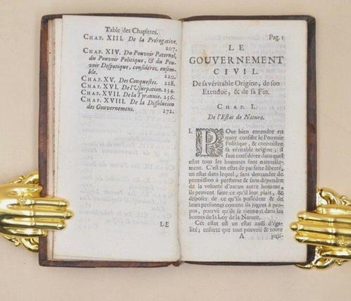 John Locke - Du Gouvernement Civil, où lon traitte de, Antiek en Kunst, Antiek | Boeken en Manuscripten