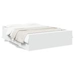 vidaXL Bedframe met lades bewerkt hout wit 120x190 cm, Huis en Inrichting, Slaapkamer | Bedden, Nieuw, Verzenden