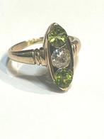 Ring - 9 kt. Roségoud Diamant (Natuurlijk)  - Olivijn, Nieuw