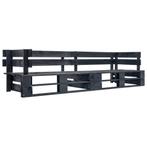 vidaXL Tuinbank 2-zits pallet hout zwart, Tuin en Terras, Tuinsets en Loungesets, Verzenden, Nieuw