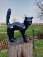 Statue, Garden statue - Cat - Color black - 46 cm -