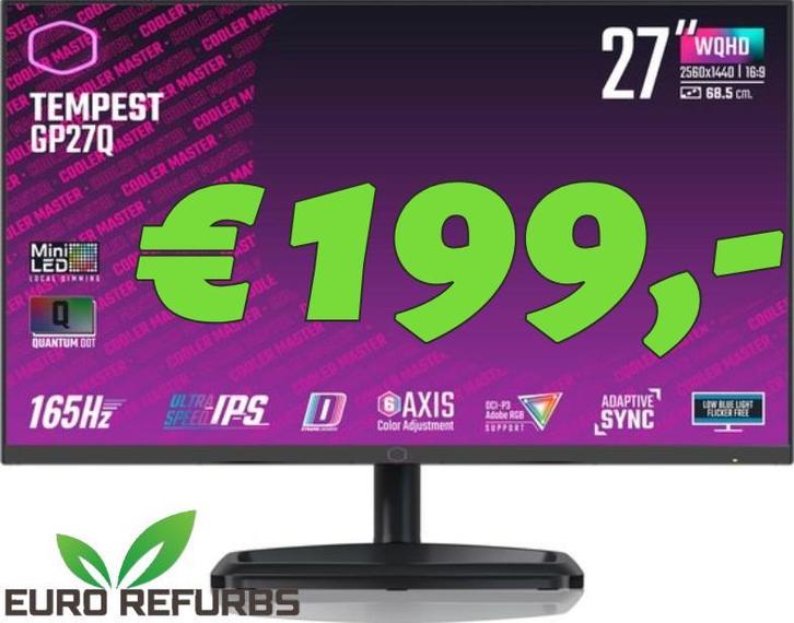 Gaming Monitor Refurbished 27 Inch WQHD 1 Jaar Garantie, Computers en Software, Monitoren, IPS, Ingebouwde speakers, Hoofdtelefoonaansluiting