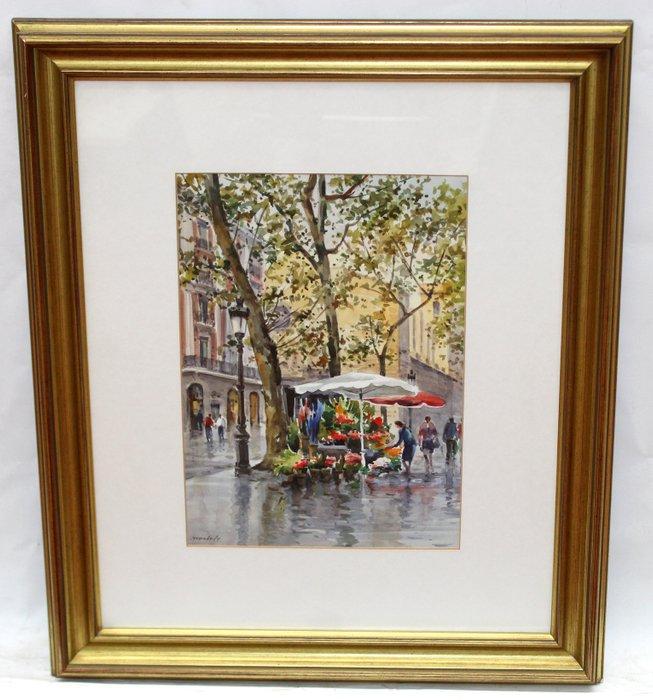 Jaume Casacuberta i Roma (1932 - 2020) - NO RESERVE - Rambla, Antiek en Kunst, Kunst | Schilderijen | Klassiek