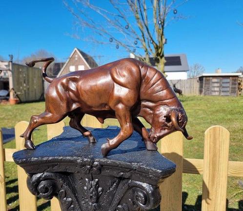 Beeld, Bronze Bull Hand-Crafted 37cm - 20.5 cm - Brons, Antiek en Kunst, Curiosa en Brocante