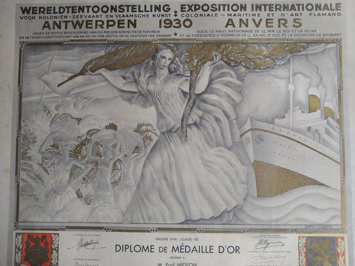 Anto Carte - jean malvaux - Wereldtentoonstelling Antwerpen, Antiek en Kunst, Kunst | Tekeningen en Fotografie