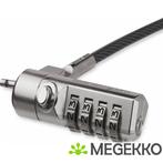 StarTech.com LTLOCK4D kabelslot Zwart, Zilver 2 m, Computers en Software, Verzenden, Nieuw