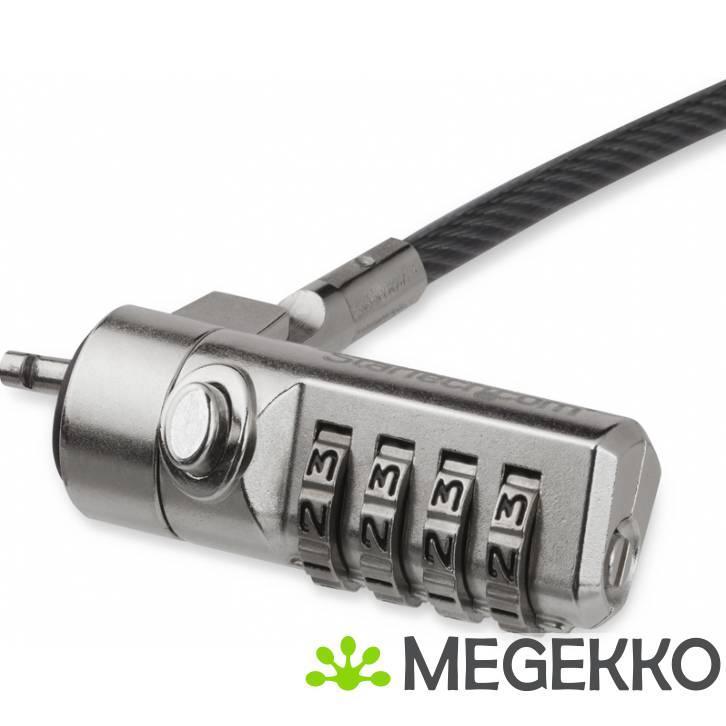 StarTech.com LTLOCK4D kabelslot Zwart, Zilver 2 m, Computers en Software, Antivirus- en Beveiligingssoftware, Nieuw, Verzenden