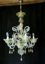 Plafondlamp - Helder glas en gouden verf - OUDE MURANO -