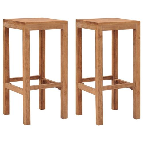 vidaXL Tabourets de bar lot de 2 bois de teck massif, Maison & Meubles, Tabourets de bar, Neuf, Envoi