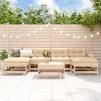 vidaXL 7-delige Loungeset met kussens massief teak, Tuin en Terras, Verzenden, Nieuw, Loungeset