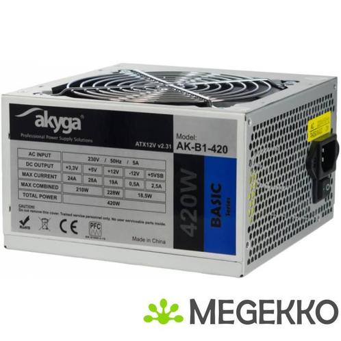 Akyga AK-B1-420 power supply unit 420 W 20+4 pin ATX ATX, Computers en Software, Overige Computers en Software, Nieuw, Verzenden