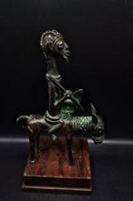 MAGNIFIQUE CAVALIER ET SON CHEVAL EN BRONZE - Djenné - Mali