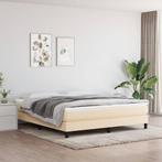 vidaXL Boxspring bed stof crèmekleurig 160x200 cm, Verzenden, Nieuw