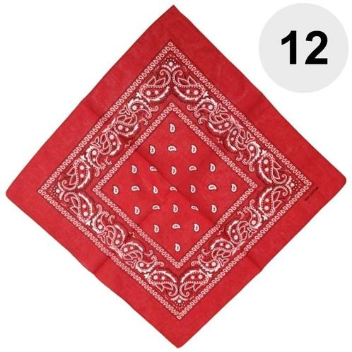 Fako Fashion® - Boerenzakdoek Rood - Bandana Rood - Zakdoek, Kleding | Heren, Mutsen, Sjaals en Handschoenen, Verzenden