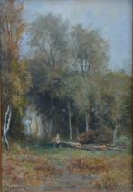 Piet Schipperus (1840-1929) - Boslandschap met jager