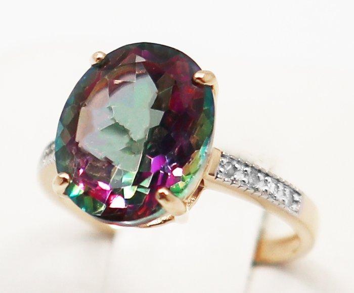 Zonder minimumprijs - Ring - 14 karaat Geel goud Topaas -, Handtassen en Accessoires, Ringen