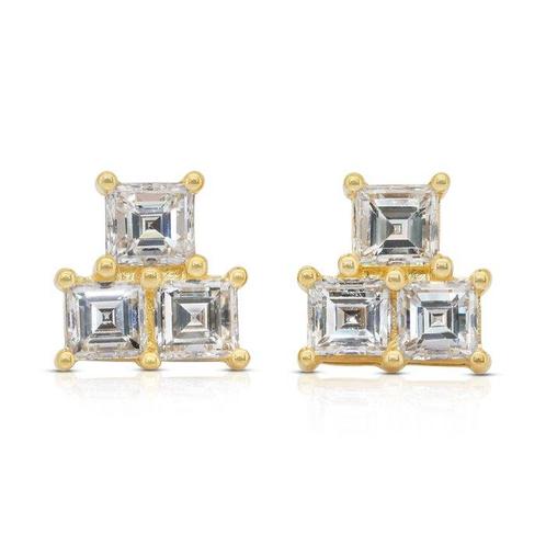 Oorbellen - 18 karaat Geel goud -  1.76ct. tw. Diamant, Handtassen en Accessoires, Oorbellen