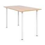 vidaXL Eettafel 120x60x73 cm eikenkleur en wit, Huis en Inrichting, Verzenden, Nieuw