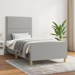 vidaXL Cadre de lit avec tête de lit Gris clair 90x200, Maison & Meubles, Chambre à coucher | Lits, Neuf, Verzenden