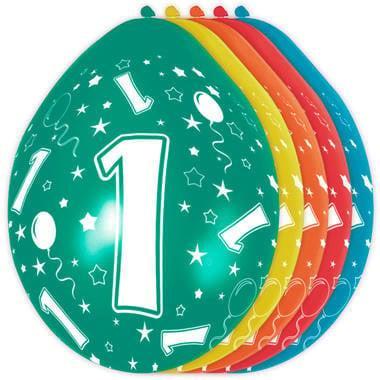 Ballonnen 1 Jaar Versiering 30cm 5st, Hobby en Vrije tijd, Feestartikelen, Nieuw, Verzenden