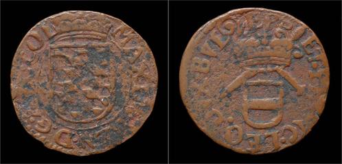 1650-1688 Liege Maximiliaan Henri de Bavières liard no da.., Postzegels en Munten, Munten | Europa | Niet-Euromunten, België, Verzenden