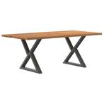 vidaXL Eettafel met natuurlijke rand 200x100x74cm eikenhout, Huis en Inrichting, Tafels | Eettafels, Verzenden, Nieuw